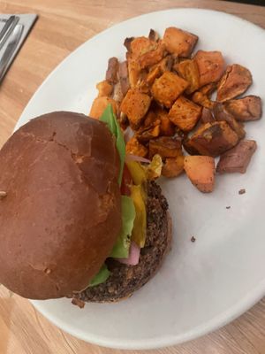 Vegan burgerr  at True Food Kitchen in Las Vegas