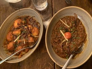 Aloo gobi & eggplant curry   at Namaste Holborn in London