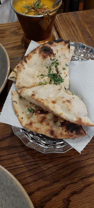 Garlic naan at Namaste Holborn in London