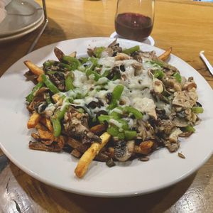 Loaded cheese fries   at Pedaler's Pub in Bentonville