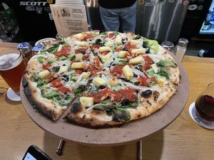 Custom vegan pizza   at Pedaler's Pub in Bentonville