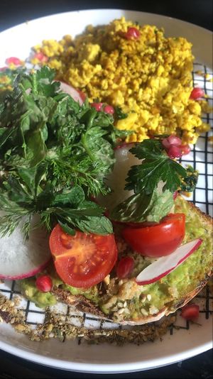 Malibu Mash with scrabble tofu  at The Spade in Glenroy