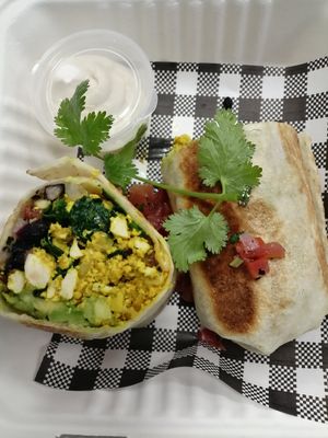 Tofu scrambled breakfast burrito at The Spade in Glenroy