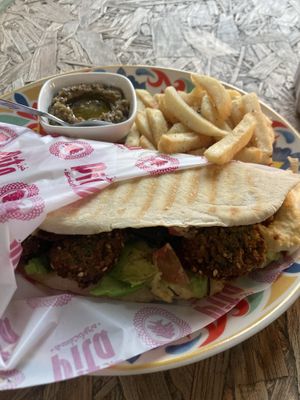 Falafel Pita with fries & babaganoush 😋  at Pita in Popayan