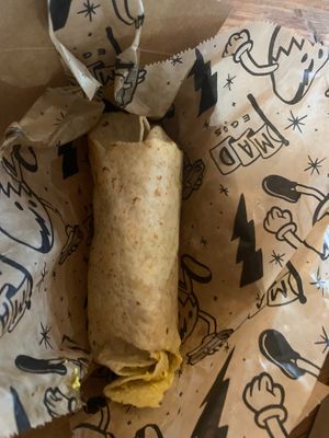 The Happy Cow Breakfast Burrito at Rise Up Coffee in Rehoboth Beach