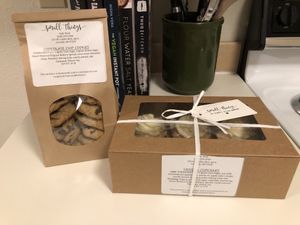 Chocolate Chip Cookies and Vanilla Cupcakes at Small Things Bakery in Corvallis