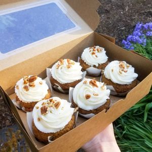Carrot Cake Cupcakes at Small Things Bakery in Corvallis