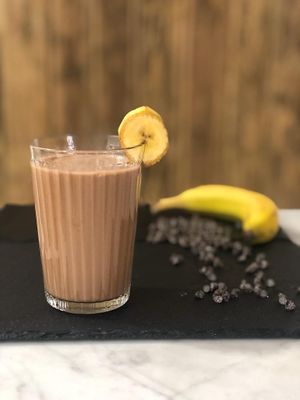 Peanut butter, cocoa and banana smoothie at Arte-sans in Castelldefels