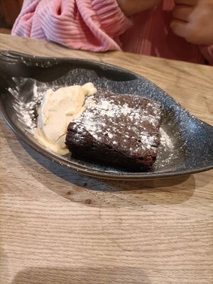 Brownie & ice cream at The Fig in Malvern
