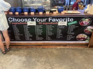 Choose ingredients and prices (03/24)  at Salad Bowl - Food Stall in Koh Phangan