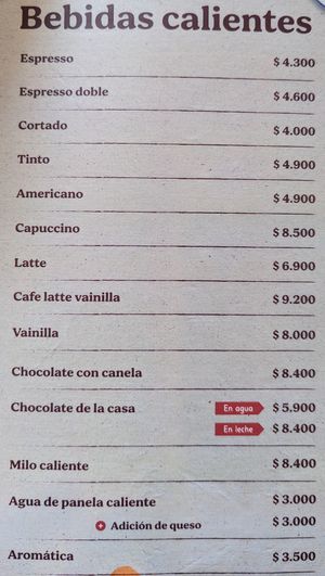 Menu page 5 of 6, January 2023 at Mora Castilla in Popayan