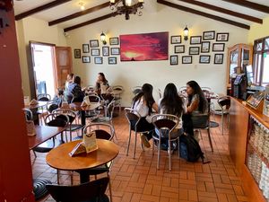 Some of the seating  at Mora Castilla in Popayan