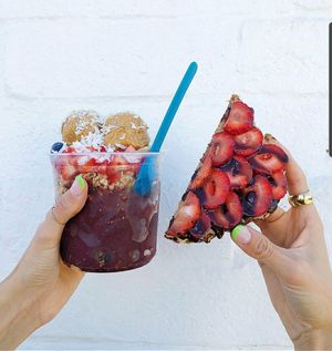 Acai bowl and Nutella Toast at 602 Coffee House in Huntington Beach