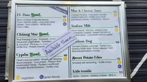 2023/2024 season menu. Pop up kitchens on the weekend so check socials for what they are each weekend at The Social in St Helens