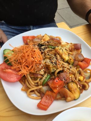 Udon with veggies and kimchi at Gravity in Stuttgart