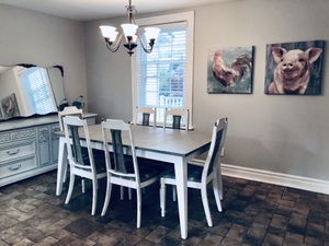 Dining table expands to seat 8. at Terra in Colborne
