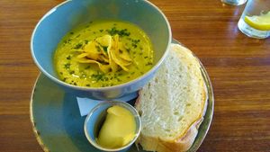 Leek & Potato soup at The Dog Inn Belthorn in Blackburn