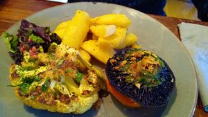 Cauliflower steak at The Dog Inn Belthorn in Blackburn