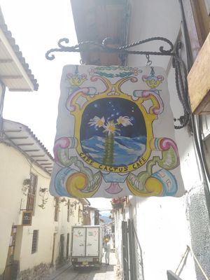 Entrance at Cactus Cafe in Cusco
