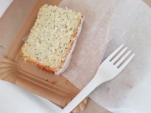 Vegan lemon poppy seed cake at Haferkater - Hbf Düsseldorf in Dusseldorf