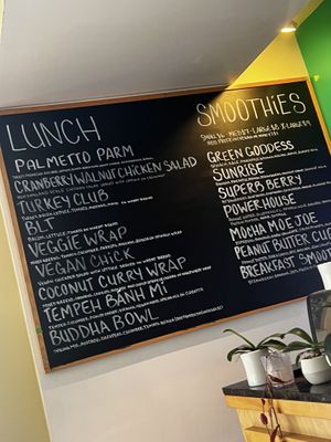 Great vegan menu  at Moe Joe in Clemson