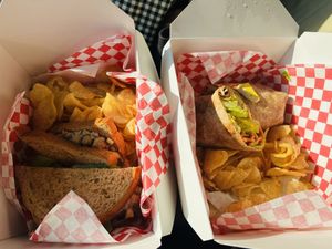 I tried two vegan items from the menu and both were great. The Vegan Chik and The Curry Wrap    at Moe Joe in Clemson