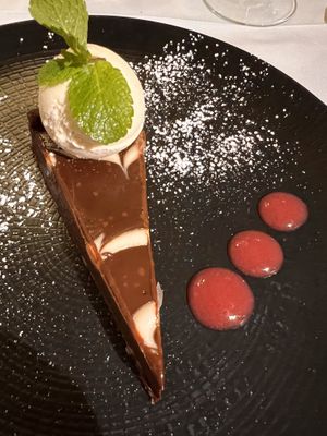 Chocolate and coconut tart  at The Bushmills Inn in Antrim