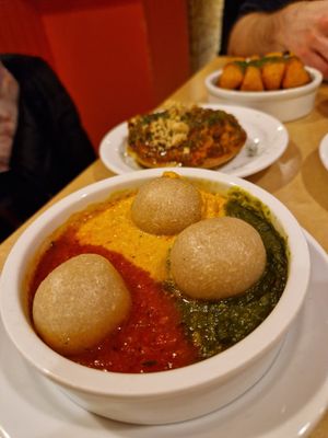 Egusi bowl and rice pancake at Chuku's in North London
