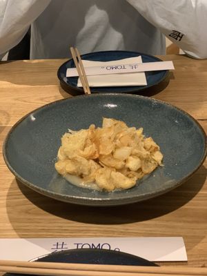 Yurine Lilly Bulb Tempura with Truffle Oil at Tomo Restaurant Niseko in Kutchan
