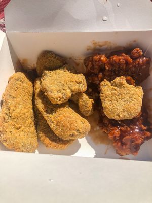 Catfish / Honey BBQ Wings at Dirty Lettuce in Portland