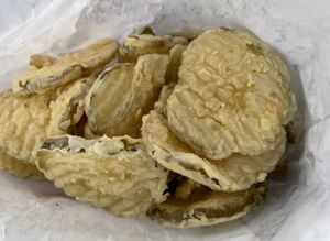 Fried pickles  at Dirty Lettuce in Portland