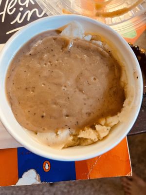 Mashed potatoes & gravy   at Dirty Lettuce in Portland