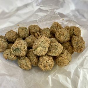 Fried okra - DELICIOUS!  at Dirty Lettuce in Portland