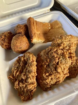 Fried chicken, Hush puppies, Cornbread  at Dirty Lettuce in Portland