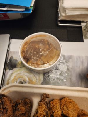 Mashed potatoes and gravy at Dirty Lettuce in Portland