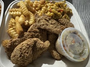 Catfish platter  at Dirty Lettuce in Portland