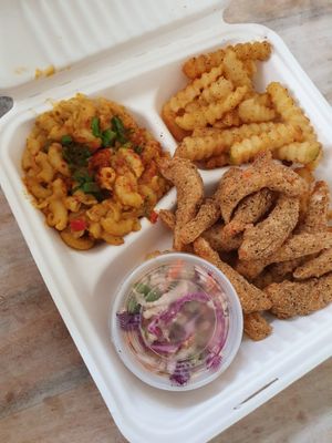 shrimp plate at Dirty Lettuce in Portland
