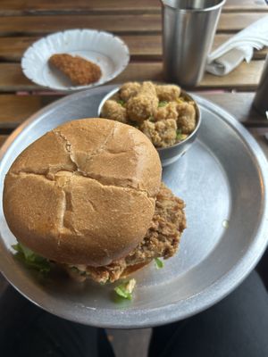 Third eye chicken sandwich with infamous bowl #Veganuary at Dirty Lettuce in Portland