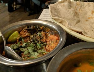 Aubergine curry. at Jinnah Bistro in Shipley