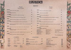 Menu at Rustica - Pizza Al Tagglio in Lisbon
