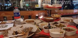 It was a lot but we almost finished all the dishes!!!!! at De Vegetarische Toko in The Hague