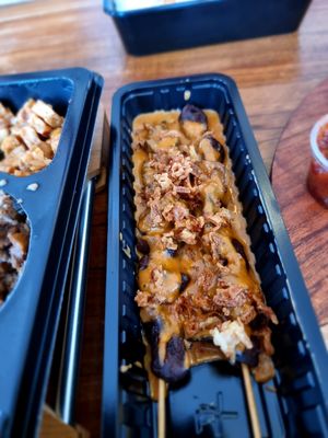 Sate with peanutsauce at De Vegetarische Toko in The Hague