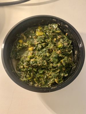 Daily special: kale dish  at De Vegetarische Toko in The Hague