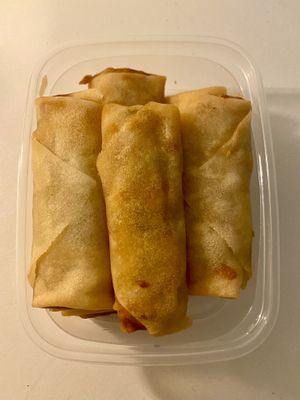 Deep fried spring rolls  at De Vegetarische Toko in The Hague