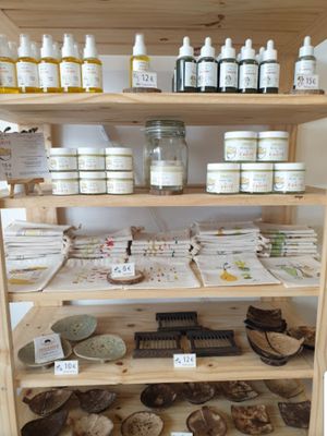 Products shelf at Le Moly in Pau