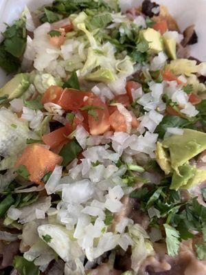 Vegan Nachos at Lowrider Cafe in Toledo