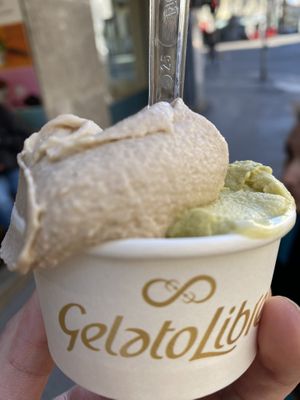 Hazelnut and pistachio   at Gelato Libre in Milan