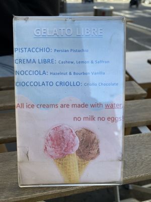 No milk, no egg!  at Gelato Libre in Milan
