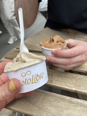 hazelnut and chocolate vegan gelato   at Gelato Libre in Milan