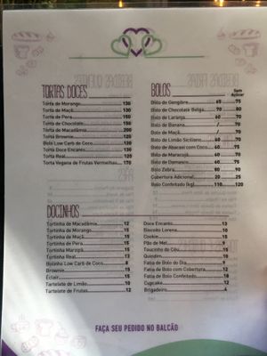 Menu at Pra Lá De Bom in Sao Paulo